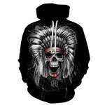 Indian Skull Black Hoodies Sweatshirt Long Sleeve Hooded Pullover with Pockets Spring Autumn NO.1328 -  Cycling Apparel, Cycling Accessories | BestForCycling.com 