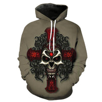 Skull Brown Hoodies Sweatshirt  Long Sleeve Hooded Pullover with Pockets Spring Autumn NO.1330 -  Cycling Apparel, Cycling Accessories | BestForCycling.com 