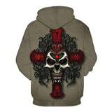 Skull Brown Hoodies Sweatshirt  Long Sleeve Hooded Pullover with Pockets Spring Autumn NO.1330 -  Cycling Apparel, Cycling Accessories | BestForCycling.com 