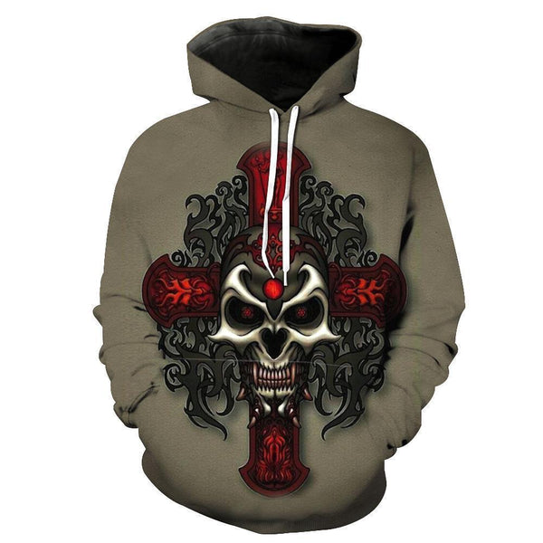 Skull Brown Hoodies Sweatshirt  Long Sleeve Hooded Pullover with Pockets Spring Autumn NO.1330 -  Cycling Apparel, Cycling Accessories | BestForCycling.com 