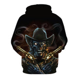 Cowboy Skull Black Hoodies Sweatshirt Long Sleeve Hooded Pullover with Pockets Spring Autumn NO.1335 -  Cycling Apparel, Cycling Accessories | BestForCycling.com 