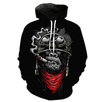 Cigar Chimpanzee Black Hoodies Sweatshirt Long Sleeve Hooded Pullover with Pockets Spring Autumn NO.1336 -  Cycling Apparel, Cycling Accessories | BestForCycling.com 