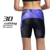 Blue Diagonals Black Womans Shorts UPF 50+ Spandex Yoga Tight Running Riding Gear Summer Fitness Wear Sports Clothes Hiking Courtgame Apparel Quick dry Breathable -With Pocket Design NO. 863 -  Cycling Apparel, Cycling Accessories | BestForCycling.com 