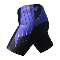 Blue Diagonals Black Womans Shorts UPF 50+ Spandex Yoga Tight Running Riding Gear Summer Fitness Wear Sports Clothes Hiking Courtgame Apparel Quick dry Breathable -With Pocket Design NO. 863 -  Cycling Apparel, Cycling Accessories | BestForCycling.com 