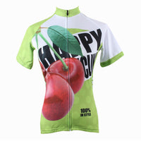Happy Cycling Summer Fruit Cherry Woman's Short-Sleeve Cycling Jersey Suit Biking Wear Breathable Outdoor Sports Gear Leisure Biking T-shirt Sports Clothes NO.178 -  Cycling Apparel, Cycling Accessories | BestForCycling.com 