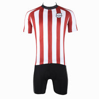 Football Style Red/ Blue White Stripes Short-Sleeve Cycling Suit Jersey Team Kit -  Cycling Apparel, Cycling Accessories | BestForCycling.com 