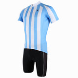 Football Style Red/ Blue White Stripes Short-Sleeve Cycling Suit Jersey Team Kit -  Cycling Apparel, Cycling Accessories | BestForCycling.com 