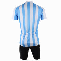 Football Style Red/ Blue White Stripes Short-Sleeve Cycling Suit Jersey Team Kit -  Cycling Apparel, Cycling Accessories | BestForCycling.com 