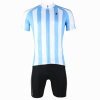 Football Style Red/ Blue White Stripes Short-Sleeve Cycling Suit Jersey Team Kit -  Cycling Apparel, Cycling Accessories | BestForCycling.com 