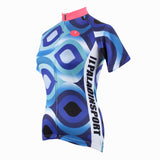 Ilpaladino  Scrollwork Pink-collar Blue Women's Quick Dry Short-Sleeve Cycling Jersey Biking Shirts Breathable Summer Sport Clothes NO.182 -  Cycling Apparel, Cycling Accessories | BestForCycling.com 