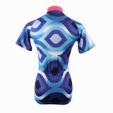 Scrollwork Pink-collar Blue Women's Short-Sleeve Cycling Jersey NO.182 -  Cycling Apparel, Cycling Accessories | BestForCycling.com 