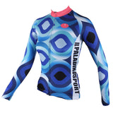 Scrollwork Pink-collar Blue Women's Long Sleeves Blue Pink-collar Cycling Jersey 182 -  Cycling Apparel, Cycling Accessories | BestForCycling.com 