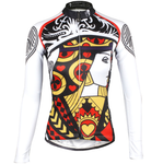 ILPALADINO  Playing Cards Poker Face Heart Queen Women's Long Sleeves Cycling Jerseys Bike Shirt Face Cards Court Cards Spring Autumn Pro Cycle Clothing Racing Apparel Outdoor Sports Leisure Biking shirt  NO.641 -  Cycling Apparel, Cycling Accessories | BestForCycling.com 