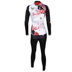 ILPALADINO Women's Long Sleeves Red Flower Cycling Apparel Outdoor Sports Gear Leisure Biking T-shirt Clothing Suits with Tights NO.542 -  Cycling Apparel, Cycling Accessories | BestForCycling.com 