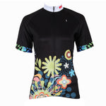 Ilpaladino Chrysanthemum patterned Women's Summer Short-Sleeve Cycling Jersey Biking Shirts Breathable Sport Black Clothes NO.214 -  Cycling Apparel, Cycling Accessories | BestForCycling.com 