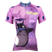 Animated Film Cartoon Character My Neighbor Totoro Day Umbrella Purple Breathable Cycling Jersey Women's Short-Sleeve Sport Bicycling Shirts Summer Quick Dry Sportswear Chinchilla NO.519 -  Cycling Apparel, Cycling Accessories | BestForCycling.com 
