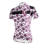 Ilpaladino Purple-flower Summer Women's Quick Dry Short-Sleeve Cycling Jersey Exercise Bicycling Pro Cycle Clothing Racing Apparel Outdoor Sports Leisure Biking Shirts Breathable Sport Clothes NO.608 -  Cycling Apparel, Cycling Accessories | BestForCycling.com 