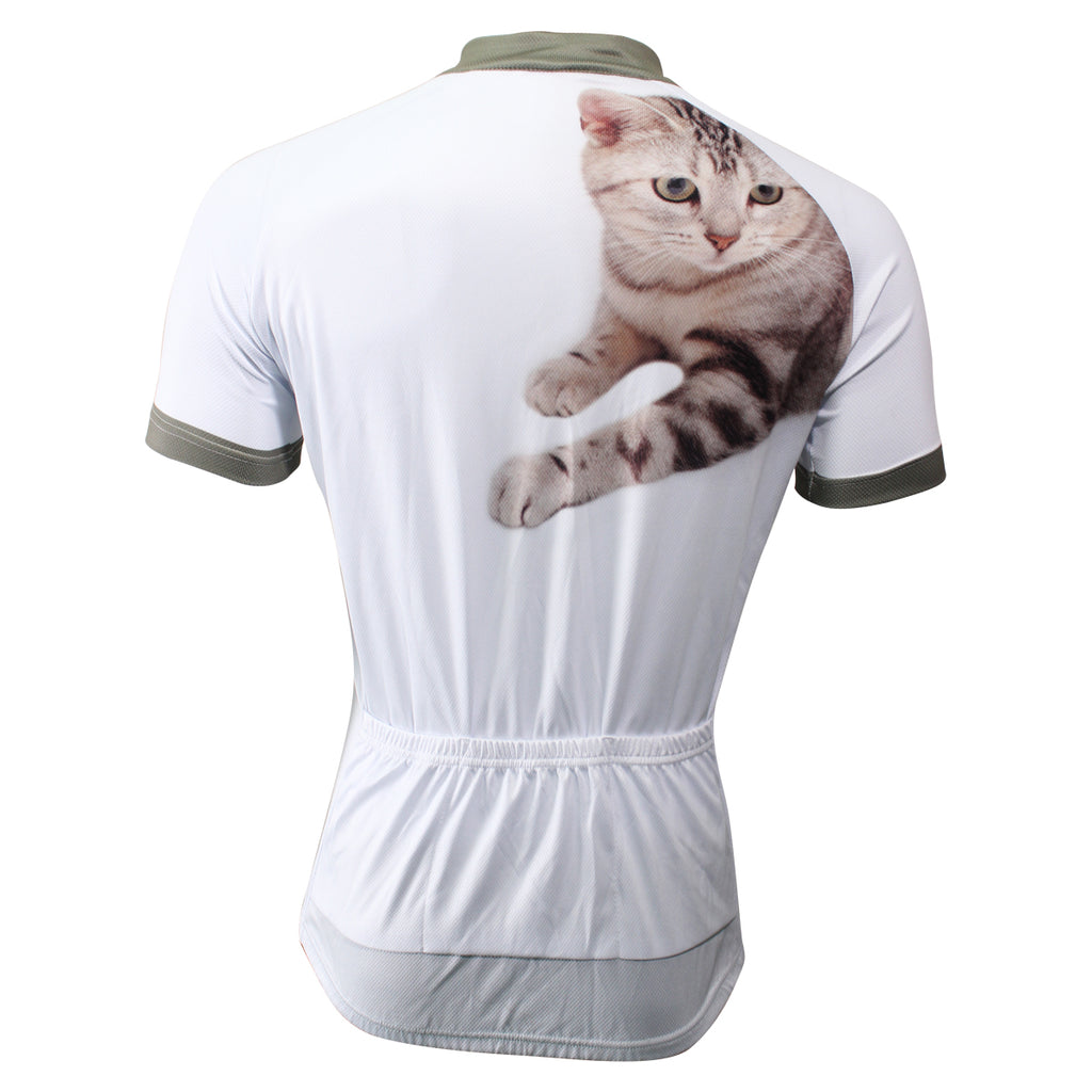 Ilpaladino Lovely Cat Simple White Men's Breathable Short-Sleeve Cycling Jersey Bicycling Shirts Summer Quick Dry Sport Wear NO.503 -  Cycling Apparel, Cycling Accessories | BestForCycling.com 