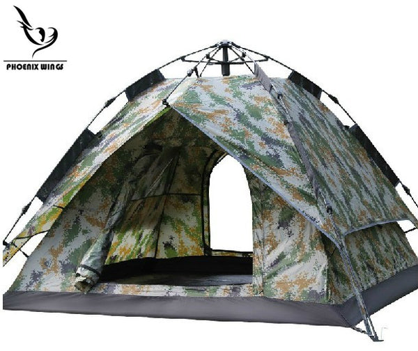 3-4 Person Automatically Instant Pop Up Family Camping Tent Waterproof Sun Shelter Shade Anti UV  Backpacking Tent for Outdoor Leisure Hiking Fishing Picnic Beach Bivouac field survival, Double-layer, Camouflaged -  Cycling Apparel, Cycling Accessories | BestForCycling.com 