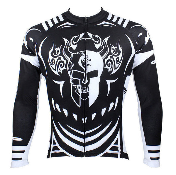 Cycling Jersey Men's Long-sleeved Jersey for Spring and Summer Black and White NO.077 -  Cycling Apparel, Cycling Accessories | BestForCycling.com 