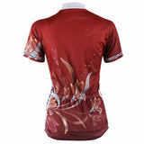 Ilpaladino Wine-color   Blooming Flower Women's  Quick Dry Short-Sleeve Cycling Jersey Biking Shirts Breathable Summer Sports Clothes NO.275 -  Cycling Apparel, Cycling Accessories | BestForCycling.com 