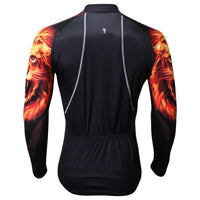 Fire Golden Roar Lion Cool Arm Print Men's Cycling Long-sleeve Black Jerseys NO.370 -  Cycling Apparel, Cycling Accessories | BestForCycling.com 