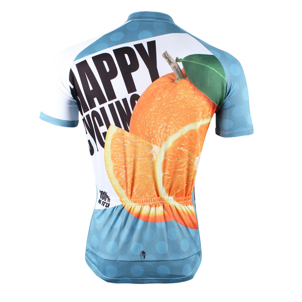 Happy Cycling Summer Fruit Orange Men's Short-Sleeve Cycling Jersey Suit Biking Wear Breathable Outdoor Sports Gear Leisure Biking T-shirt Sports Clothes NO.176 -  Cycling Apparel, Cycling Accessories | BestForCycling.com 