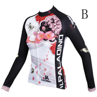 Ilpaladino Peach Blossom Butterfly With Flying Petal Women Cycling Jerseys Long-sleeve summer Spring Sportswear Gear Pro Cycle Clothing Racing Apparel Outdoor Sports Leisure Biking Shirt NO.542 -  Cycling Apparel, Cycling Accessories | BestForCycling.com 