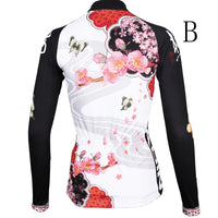 Ilpaladino Peach Blossom Butterfly With Flying Petal Women Cycling Jerseys Long-sleeve summer Spring Sportswear Gear Pro Cycle Clothing Racing Apparel Outdoor Sports Leisure Biking Shirt NO.542 -  Cycling Apparel, Cycling Accessories | BestForCycling.com 