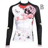 Ilpaladino Peach Blossom Butterfly With Flying Petal Women Cycling Jerseys Long-sleeve summer Spring Sportswear Gear Pro Cycle Clothing Racing Apparel Outdoor Sports Leisure Biking Shirt NO.542 -  Cycling Apparel, Cycling Accessories | BestForCycling.com 