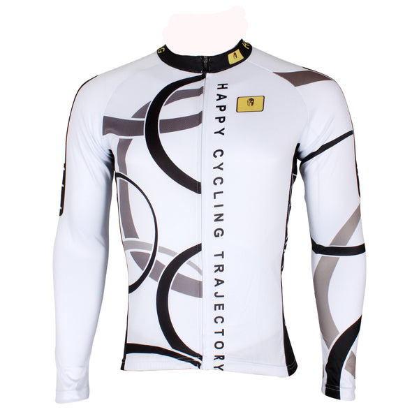 Popular Men's White Hidden-Zipper Long-sleeve Cycling Jersey with patterns for Outdoor Sport   Leisure Sport Breathable and Quick Dry Fall Autumn Bike Shirt Bicycle clothing 205 (velvet) -  Cycling Apparel, Cycling Accessories | BestForCycling.com 