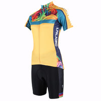 Romantic Roses Women's Long-Sleeve/Short-sleeve Cycling Jersey/Suit Yellow Cycling Jersey 223 -  Cycling Apparel, Cycling Accessories | BestForCycling.com 