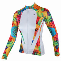 Rose Patterns Elegant Women's Long-Sleeve Cycling Jersey Women MTB Jerseys 224 -  Cycling Apparel, Cycling Accessories | BestForCycling.com 