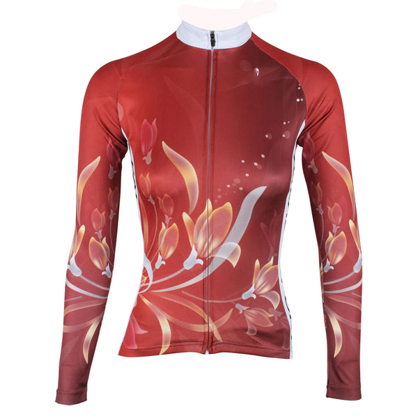 ILPALADINO Women's Long Sleeves Red Fashionable Apparel Outdoor Sports Gear Leisure Biking T-shirt Cycling Clothing Suits with Tights -  Cycling Apparel, Cycling Accessories | BestForCycling.com 
