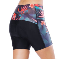 Women's Cycling Spinning Padded Shorts Black UPF 50+ Elegance Tropical Plant Flower -  Cycling Apparel, Cycling Accessories | BestForCycling.com 