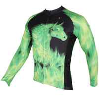 ILPALADINO Green-feather Horse Men's Professional MTB Cycling Jersey Breathable and Quick Dry Comfortable Bike Shirt for Spring Autumn NO.292 -  Cycling Apparel, Cycling Accessories | BestForCycling.com 
