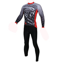 ILPALADINO Men's Long Deep Grey Sleeves  Cycling Clothing Jersey with Tights Suits Winter Exercise Bicycling Pro Cycle Clothing Racing Apparel Outdoor Sports Leisure Biking (Velvet) NO.295 -  Cycling Apparel, Cycling Accessories | BestForCycling.com 