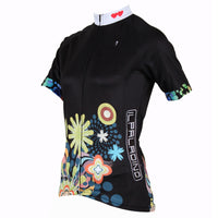 Ilpaladino Chrysanthemum patterned Women's Summer Short-Sleeve Cycling Jersey Biking Shirts Breathable Sport Black Clothes NO.214 -  Cycling Apparel, Cycling Accessories | BestForCycling.com 