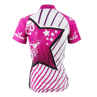 Ilpaladino Pink Star Diagonal Women's Summer Short-Sleeve Cycling Jersey Biking Shirts Breathable  Quick Dry Sport Clothes NO.604 -  Cycling Apparel, Cycling Accessories | BestForCycling.com 