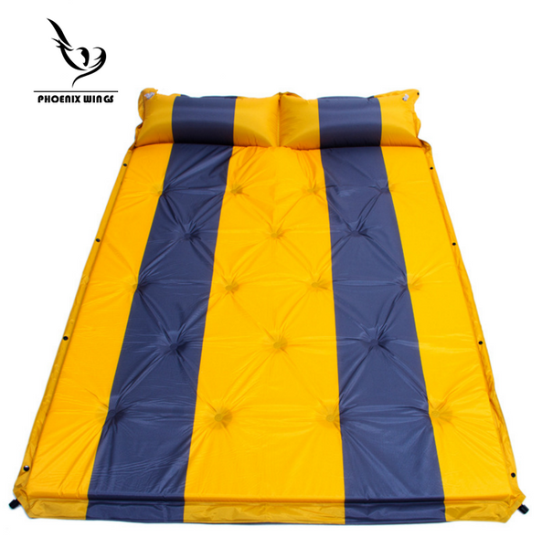 TY Outdoors Sleeping Pad Camping Encampment Self-inflating Mat Sleeping Pad with Attached Pillow Dampproof Waterproof Perfect for Outdoor Activities Double Bed Twin-bed Yellow/Blue -  Cycling Apparel, Cycling Accessories | BestForCycling.com 
