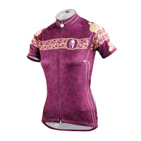 Ilpaladino Gentle Purple Flowers Summer Women's Short-Sleeve Cycling Suit Jersey Biking Shirts Breathable Outdoor Sports Gear Leisure Biking T-shirt Sports Clothes NO.631 -  Cycling Apparel, Cycling Accessories | BestForCycling.com 