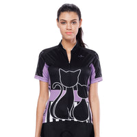 Black Cats Kitty Purple-side Women's Cycling Short-sleeve Bike Jersey T-shirt Summer Spring Road Bike Wear Mountain Bike MTB Clothes Sports Apparel Top NO. 799 -  Cycling Apparel, Cycling Accessories | BestForCycling.com 