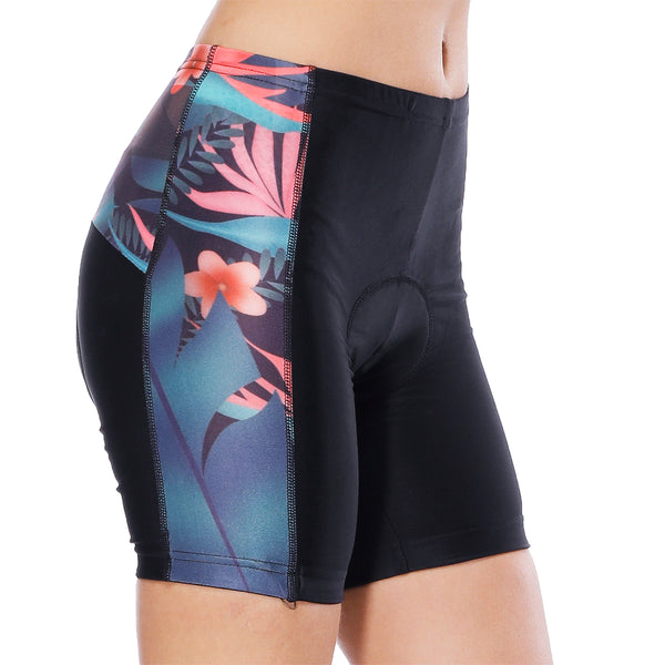 Women's Cycling Spinning Padded Shorts Black UPF 50+ Elegance Tropical Plant Flower -  Cycling Apparel, Cycling Accessories | BestForCycling.com 