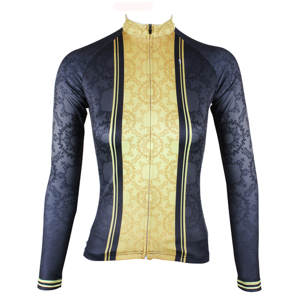 ILPALADINO Women's Long Sleeves Black & Yellow Cycling Jersey Apparel Outdoor Sports Gear Leisure Biking T-shirt 316 -  Cycling Apparel, Cycling Accessories | BestForCycling.com 