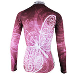 ILPALADINO  Purplish Red Butterfly Women's Long Sleeves Jersey Cycling Clothing Spring Autumn Pro Cycle Clothing Racing Apparel Outdoor Sports Leisure Biking shirt  NO.317 -  Cycling Apparel, Cycling Accessories | BestForCycling.com 