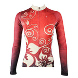 June Special Offer-  Gold Flowers Red Woman's Cycling long-sleeve Jersey Spring Summer Sportswear Exercise Bicycling Pro Cycle Clothing Racing Apparel Outdoor Sports Leisure Biking Shirts NO.318 -  Cycling Apparel, Cycling Accessories | BestForCycling.com 