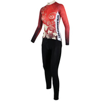 Women Biking Shirts Gold Flowers Red Woman's Cycling  long-sleeve Jersey/Suit 318 -  Cycling Apparel, Cycling Accessories | BestForCycling.com 