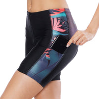 Women's Cycling Spinning Padded Shorts Black UPF 50+ Elegance Tropical Plant Flower -  Cycling Apparel, Cycling Accessories | BestForCycling.com 