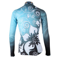 Ilpaladino Silver Flowers Blue Elegant Woman's Cycling long-sleeve Jersey/Suit Spring Summer Bicycling Pro Cycle Clothing Racing Apparel Outdoor Sports Leisure Biking T-shirt Sportswear NO.320 -  Cycling Apparel, Cycling Accessories | BestForCycling.com 
