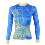 ILPALADINO Women's Long Sleeves Blue Yellow-butterfly Cycling Jersey Apparel Outdoor Sports Gear Leisure Biking T-shirt NO.323 -  Cycling Apparel, Cycling Accessories | BestForCycling.com 